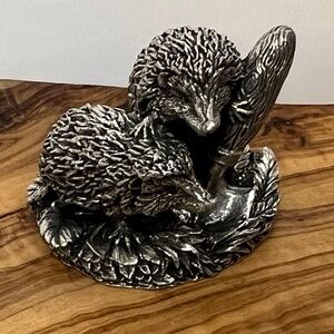 Royal Selangor Pewter Mini Hedgehogs Vintage 1994 Pristine 90’s Figurine